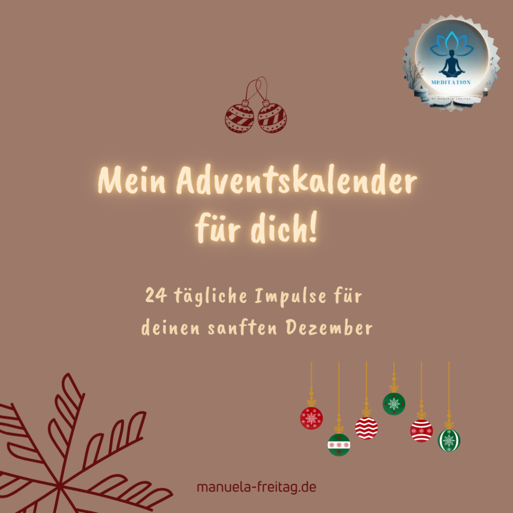 Titelbild für den achtsamen Adventskalender mit 24 täglichen Impulsen
